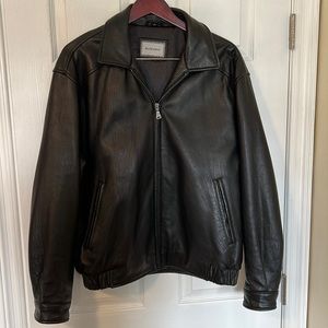 HATHAWAY Men’s Black Leather Jacket